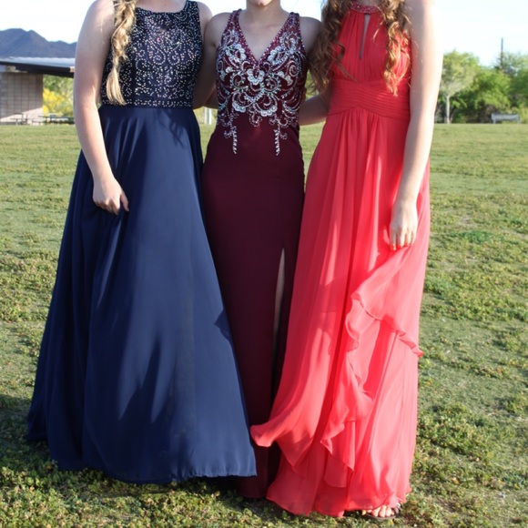 Dancing Queen Burgundy Prom Dress - Picture 8 of 8